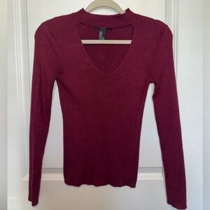 Forever 21 Deep Red Knit Top